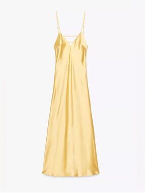 Zara nwot buttery yellow satin dress